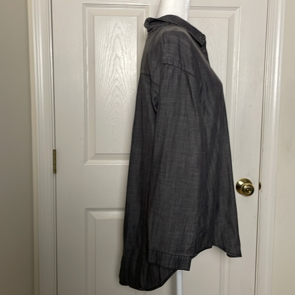 Eileen Fisher: Denim Chambray Pop-Over Shirt - Picture 4 of 11